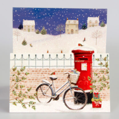 Winter Post box & Bicycle Christmas Cards