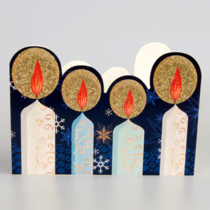 Glitter Candles Christmas Cards