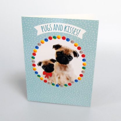 Pugs and Kisses Greeting Card