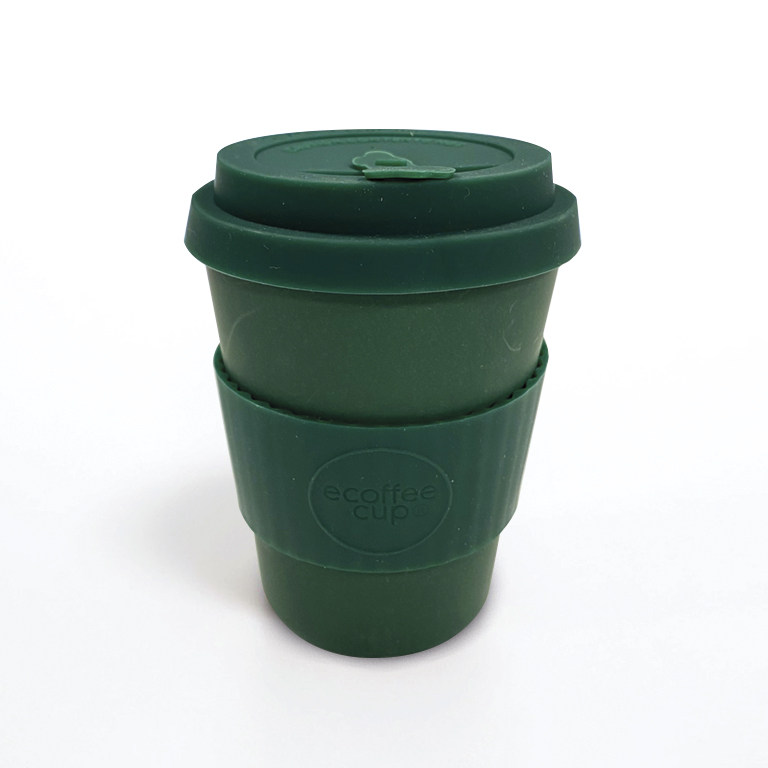 Reusable and Eco Friendly Takeaway Coffee Cup Leave it out Arthur with Green Silicone 12oz Ecoffee Cup 