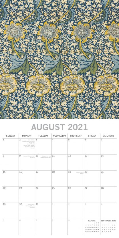 2021 William Morris calendar