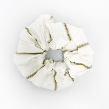 White and Gold Scrunchie