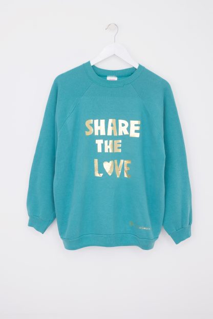 Share The Love Teal Vintage Christmas Sweat