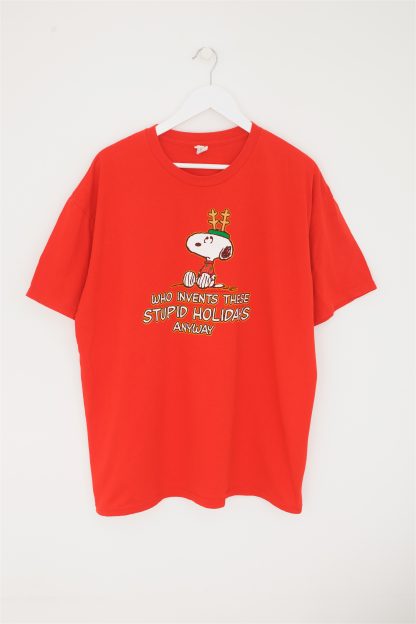 Snoopy Who invents these Stupid Holidays Christmas T-Shirt.