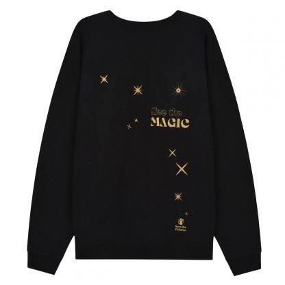 To celebrate Christmas Jumper Day (on Friday 10th December 2021), Save the Children have printed a limited edition edit of See the Magic vintage jumpers, available to buy online at savethechildren.org.uk and in select Mary’s Living and Giving shops . Each one is unique and features our new exclusive 'See the Magic' design, printed in festive gold or silver. To make sure people can have a sustainable Christmas Jumper Day each slogan has been printed on a limited number of one-off vintage sweaters, so grab yours before they sell out!

Sizes S – XL (sizes & colours vary as sweaters are vintage)

RRP: £18 - 100% of profits from every purchase goes towards helping change the lives of children across the world.

Since launching in 2012, Christmas Jumper Day has raised over £27 million to help transform the lives of children around the world. Right now, many children are simply too hungry or ill to see the wonder in the world, which is why Save the Children is asking the British public to get involved and help make the world more magical for children. To take part, all people have to do is upcycle, borrow or buy a second-hand festive sweater, throw it on and donate £2 (or £1 for kids) to Save the Children!
