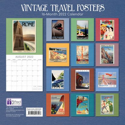 Art_Vintage Travel Posters Calendar 2022_back Resize
