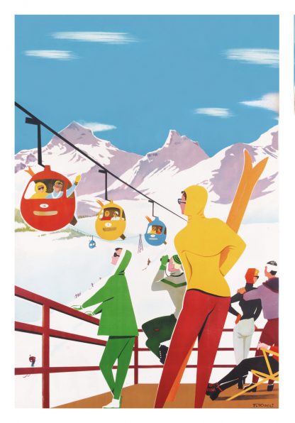 Vintage Ski Christmas Card