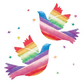 Rainbow Doves Christmas Card