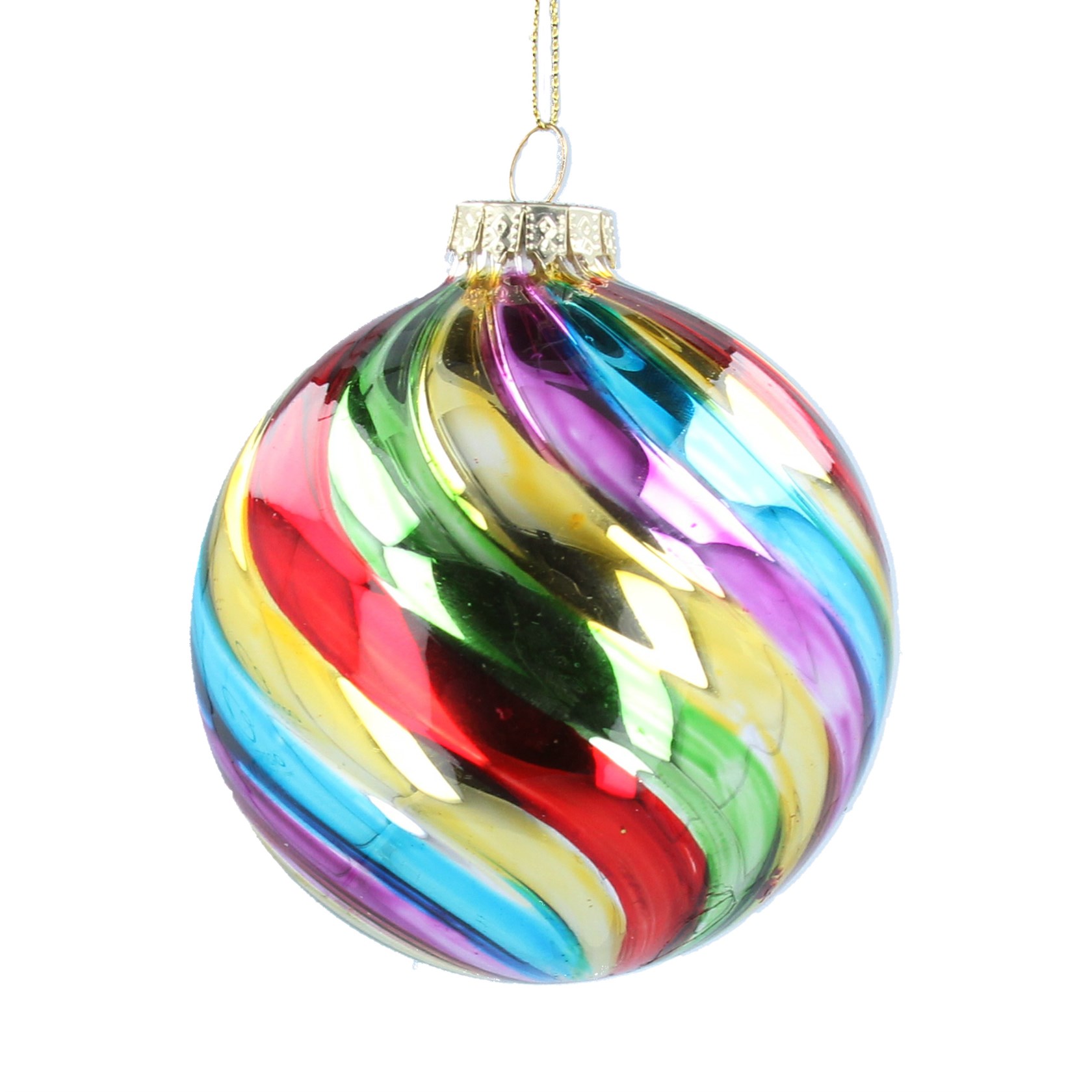 Shiny Rainbow Spiral Tree Decoration