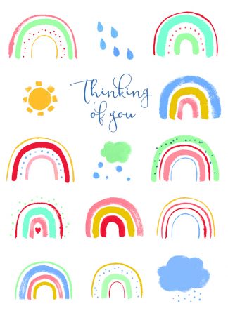 Rainbows Thinking of You Greeting Card