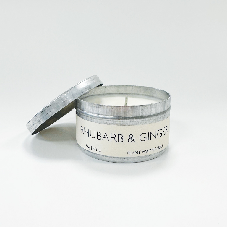 Rhubarb and Ginger Tin Candle