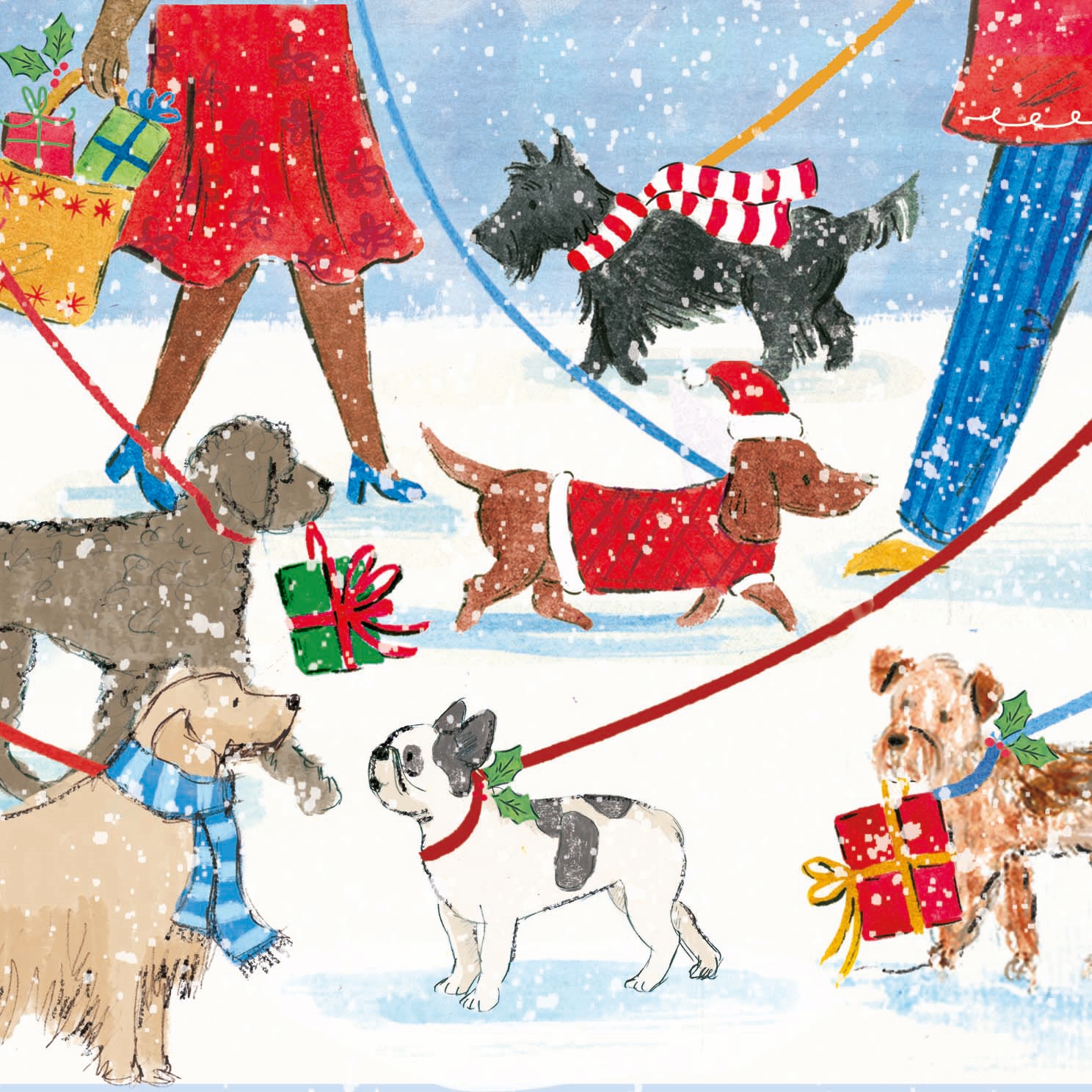 Dogs Walking Charity Christmas Card