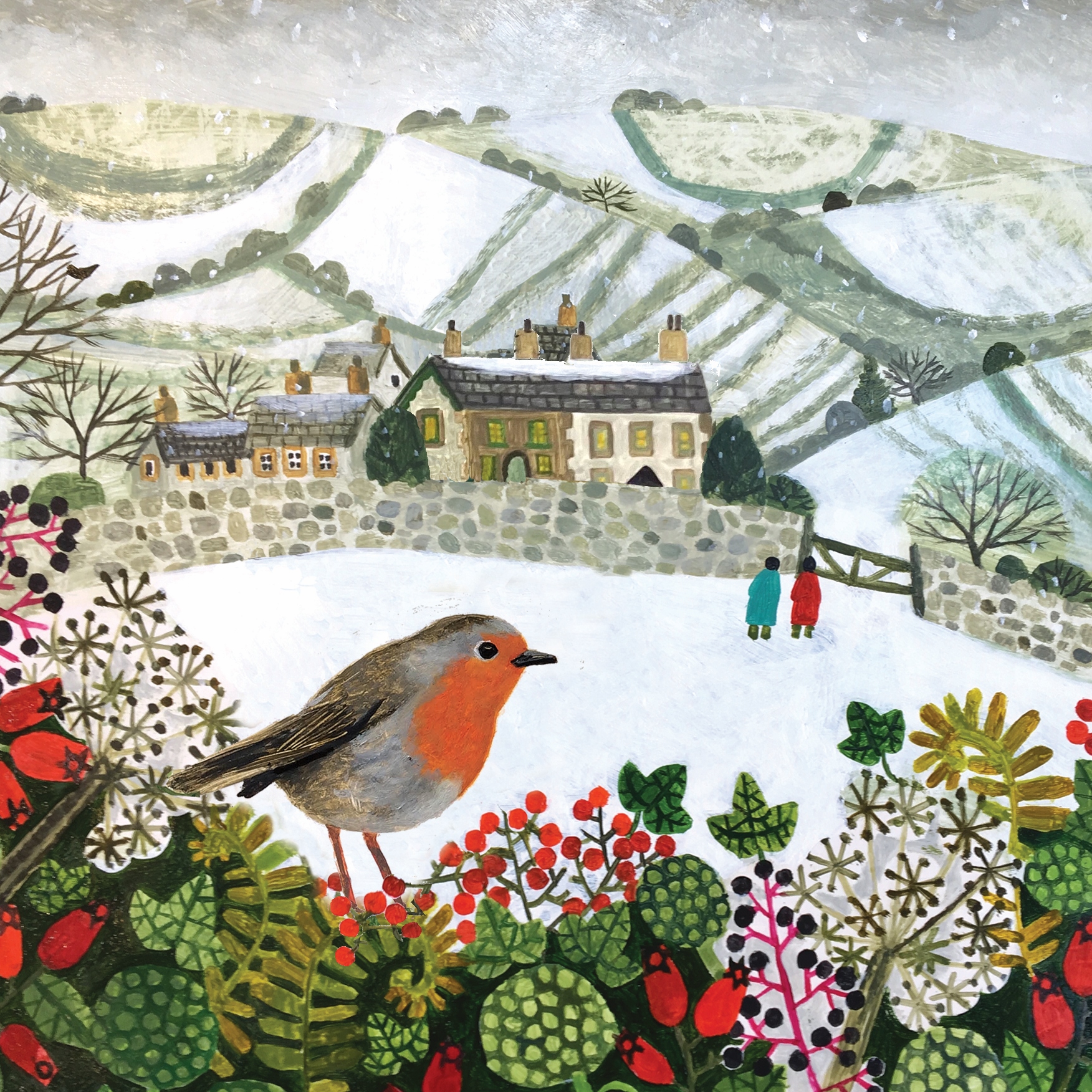 Robin in Fields Charity Christmas Cards