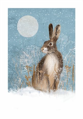 Moonlit Hare Charity Christmas Card