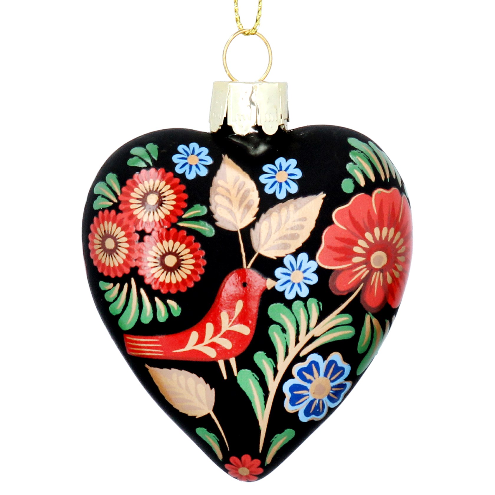 Folk Art Heart Tree Decoration