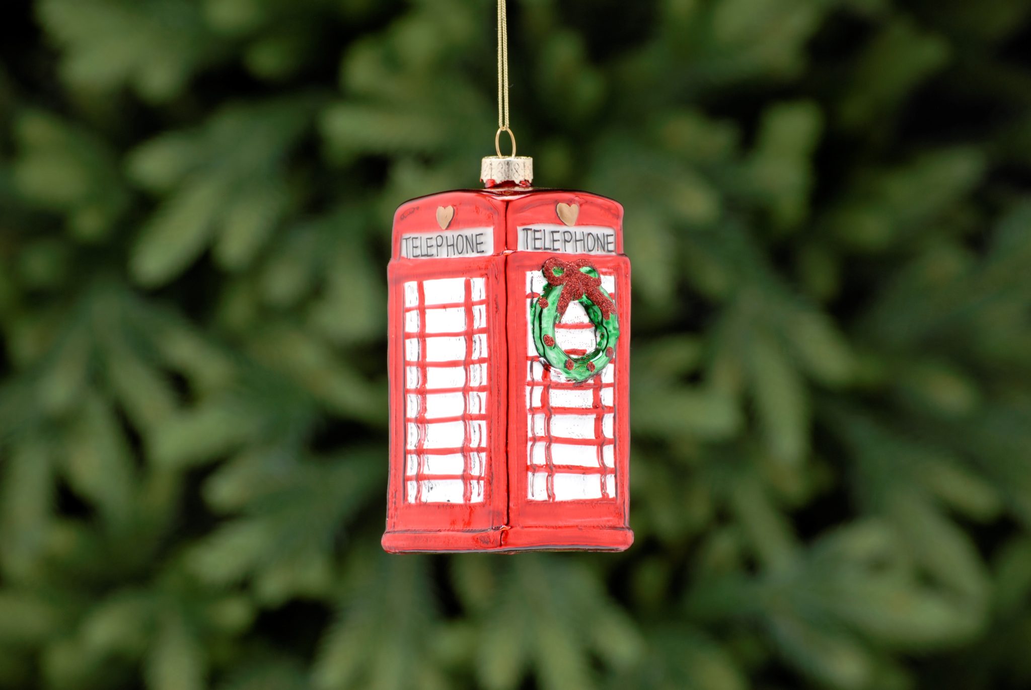 Telephone Box with Wreath Tree Decoration Save the Children Shop