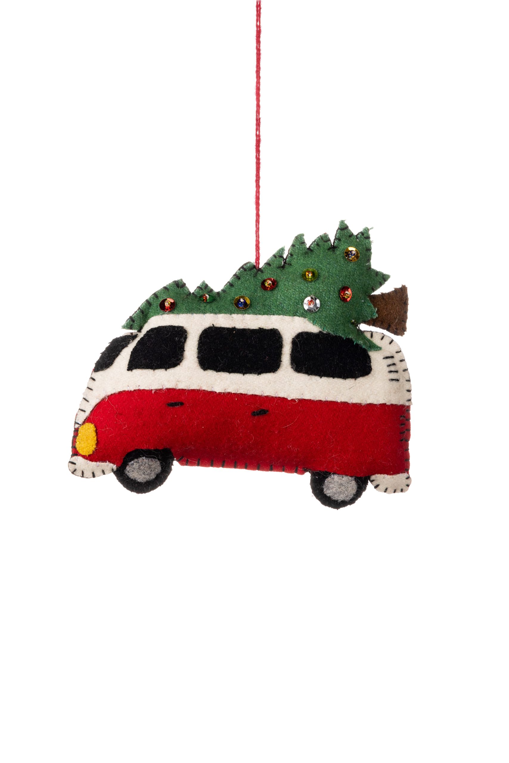 Felt Van with Tree Christmas Decoration