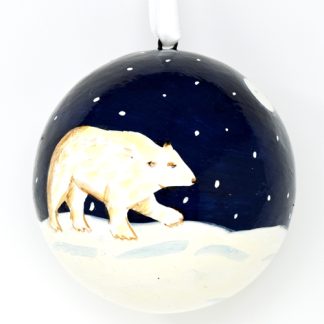 Hand Painted Winter Bear Tree Decoration