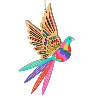 Rainbow Bird Wooden Christmas Tree Decoration