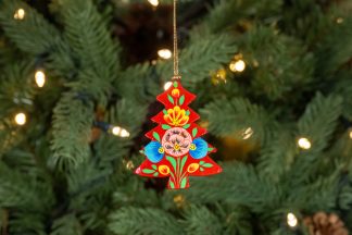 Hand Painted Red Tree Decoration