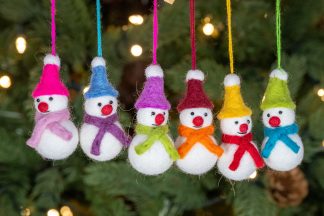 Felt Mini Snowman Decoration Set