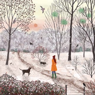 Frosty Dog Walks Christmas Cards