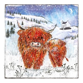 Highland Cow and Baby Christmas Cards