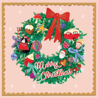 Bright Wreath Christmas Cards