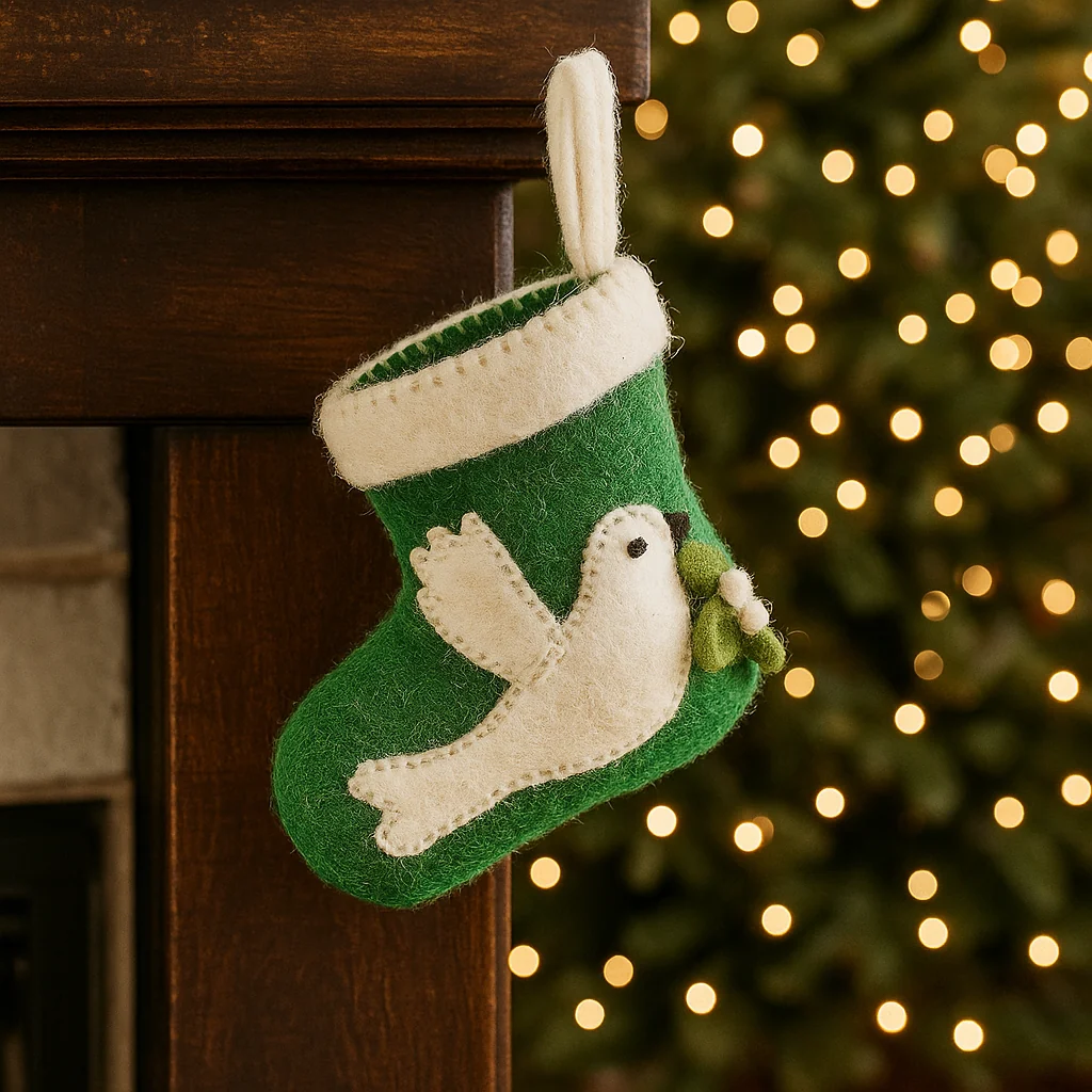 Felt Dove Stocking Felt Dove Stocking